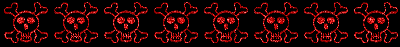 glittery red skulls divider